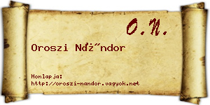 Oroszi Nándor névjegykártya