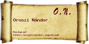 Oroszi Nándor névjegykártya